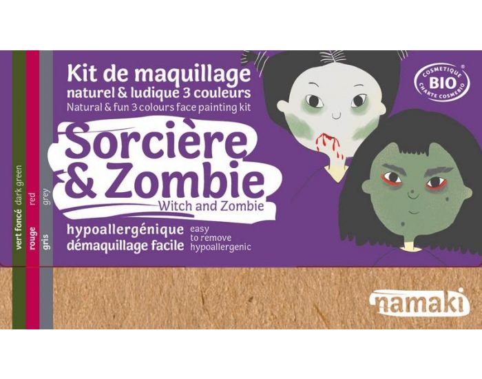 NAMAKI Kit de Maquillage 3 couleurs Sorcière et Zombie NAMAKI (4)