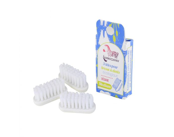 LAMAZUNA Recharge 3 Ttes de Brosse  Dents - Mdium (1)