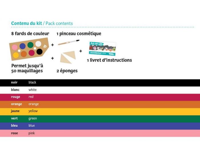 NAMAKI Kit de Maquillage 8 - Couleurs Arc-en-ciel - Ds 3 ans (6)