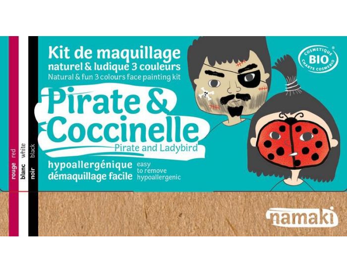NAMAKI Kit de Maquillage 3 Couleurs - Pirate et Coccinelle - Dès 3 ans (3)