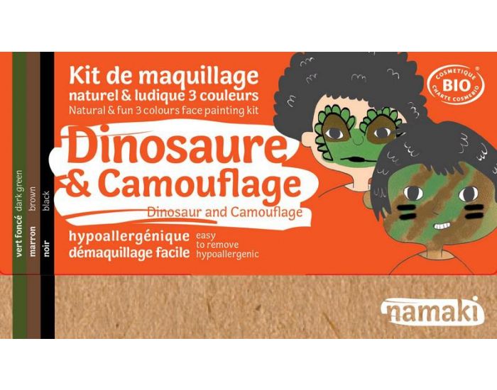 NAMAKI Kit de Maquillage 3 Couleurs - Dinosaure et Camouflage - Dès 3 ans (4)