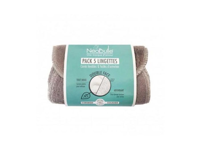 NEOBULLE Lot de 5 lingettes lavables en bambou et coton NEOBULLE (4)