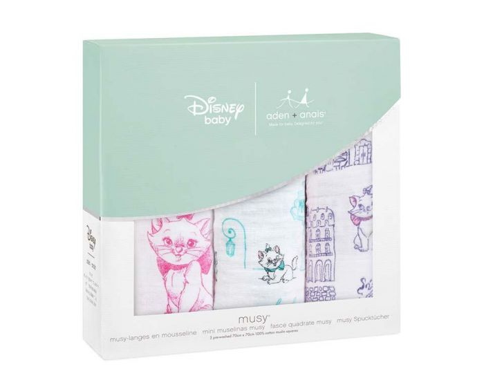 ADEN + ANAIS Lot de 3 petits Langes en mousseline de coton LES ARISTOCHATS aden + anais (1)