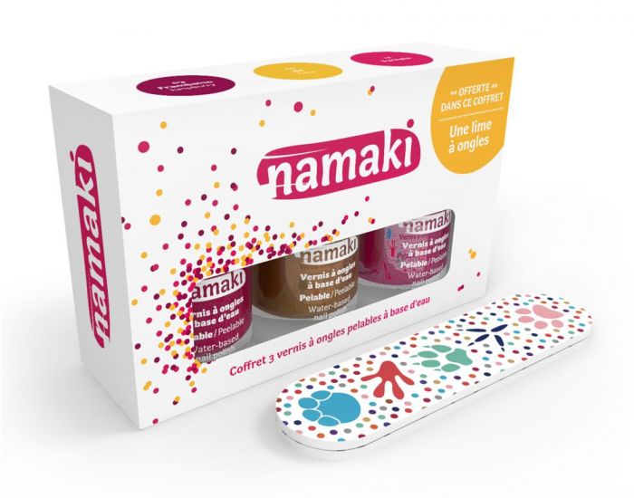 NAMAKI Coffret 3 vernis Framboise - Or - Fuchsia (2)