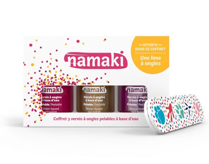 NAMAKI Coffret 3 vernis Framboise - Or - Fuchsia (3)