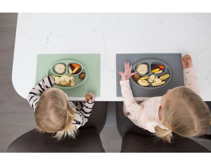 EZPZ Assiette Antid�rapante HAPPY Mat VERT AMANDE (4)