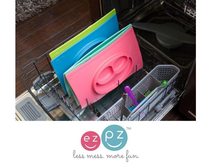 EZPZ Assiette Antid�rapante HAPPY Mat GRIS (2)