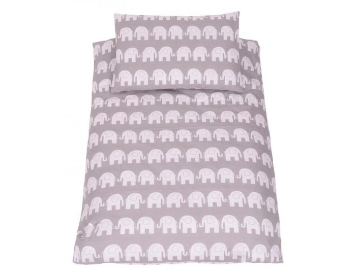 SEVIRA KIDS Tour de lit � coussins modulables avec parure r�versible - El�phants - Gris/Turquoise (13)