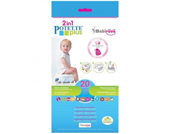 SEVIRA KIDS Pack de 20 Recharges Jetables pour Pot de Voyages Potette Plus (6)