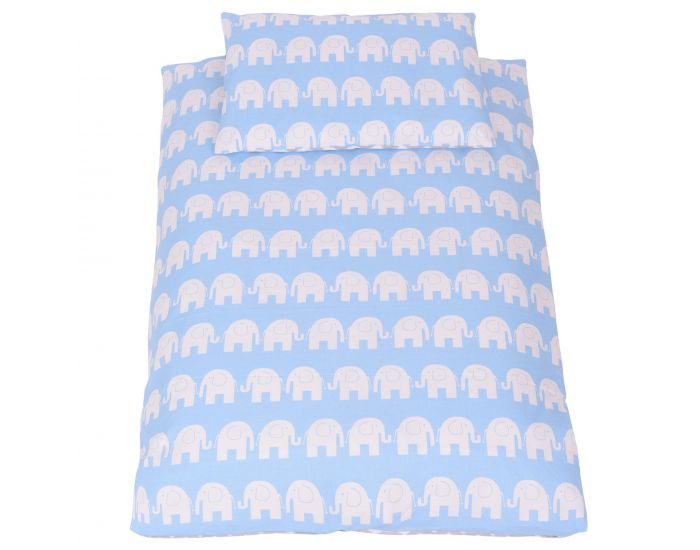 SEVIRA KIDS Tour de lit  coussins modulables avec parure rversible - Elphants - Bleu (15)