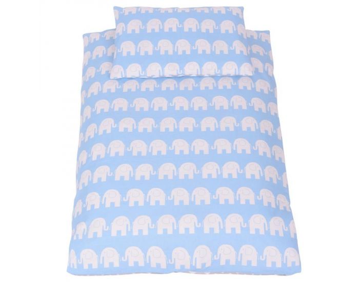 SEVIRA KIDS Tour de lit  coussins modulables avec parure rversible - Elphants - Bleu (6)