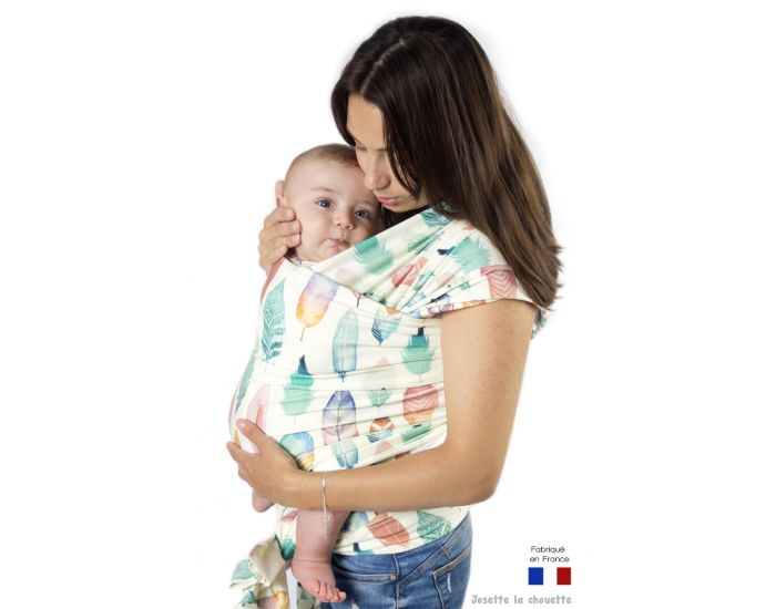 JOSETTE LA CHOUETTE �charpe de portage Coton Bio 4,80 m - Plumes (1)