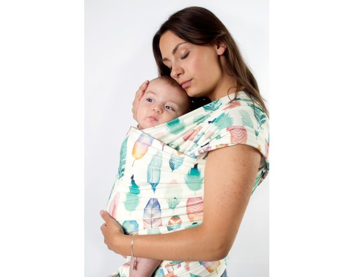 JOSETTE LA CHOUETTE �charpe de portage Coton Bio 4,80 m - Plumes (5)