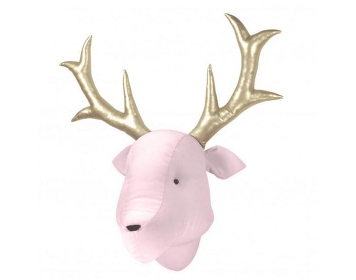 SEVIRA KIDS D�coration murale - troph�e animal en peluche - Cerf rose (12)