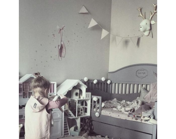 SEVIRA KIDS D�coration murale - troph�e animal en peluche - Cerf rose (16)