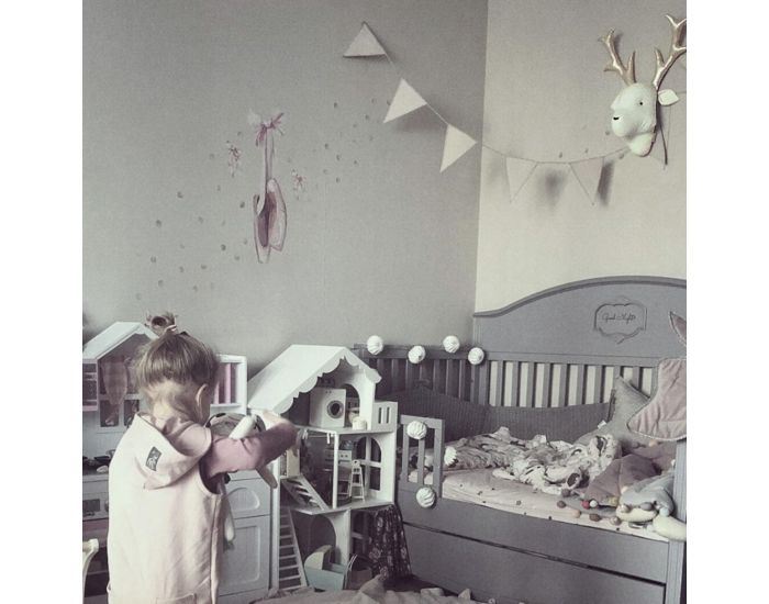 SEVIRA KIDS D�coration murale - troph�e animal en peluche - Cerf rose (10)