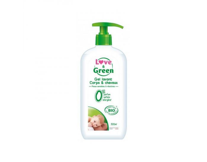 LOVE & GREEN Gel Corps & Cheveux Bio - 500 ml  (1)
