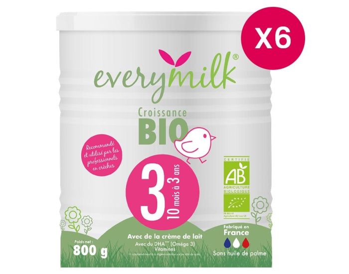 EVERYMILK Lait Croissance 3 - de 10 Mois � 3 Ans - 800 g (4)