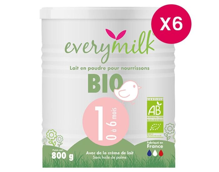 EVERYMILK Lait Infantile Bio 1 - de 0 � 6 Mois - 800 g (1)