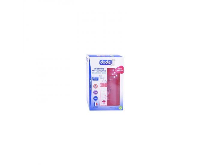 DODIE 2 Biberons Initiation + Anti-Colique T�tine Ronde 3 Vitesses - 330 ml - + 6 mois (1)