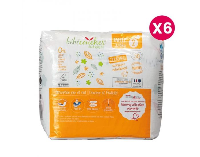 B�B�COUCHES �COLOGIQUES Couches �cologiques T2 / 3-6kg / 180 couches (4)