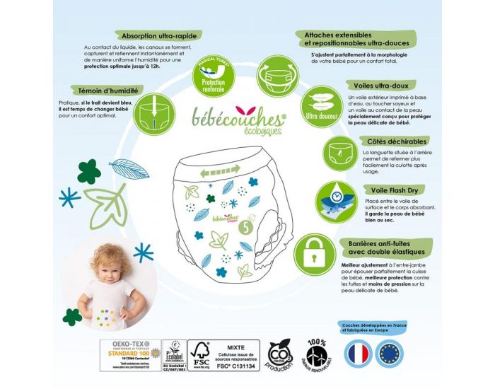 B�B�COUCHES �COLOGIQUES Culottes d'apprentissage T5 / 12-18kg / 20 culottes (2)