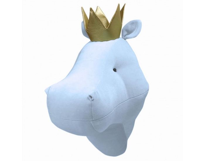SEVIRA KIDS D�coration murale - troph�e animal en peluche Hippopotame bleu (1)