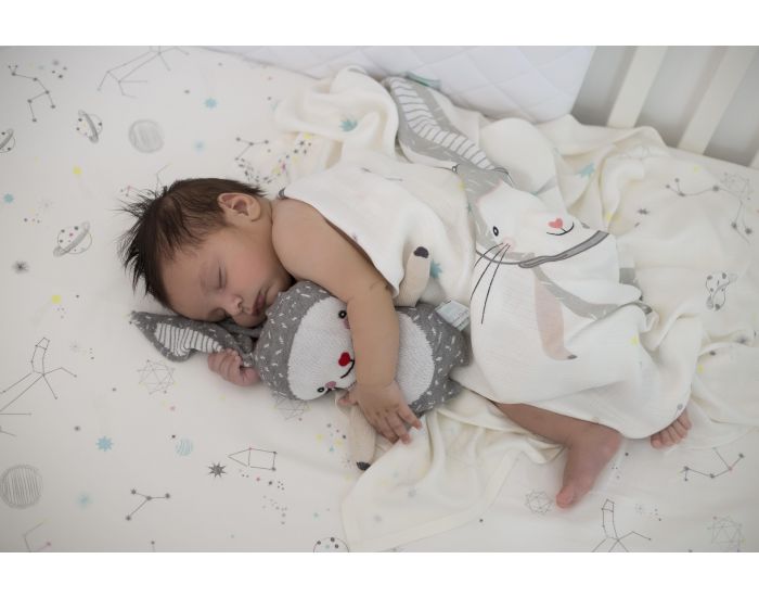 SEVIRA KIDS Drap Housse Bb - Galaxie Blanc (1)