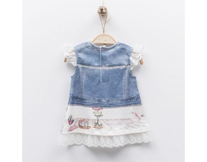 SEVIRA KIDS Robe bb en coton biologique de 3 mois  2 ans - Impression 3D - Collection Louise Blan (12)