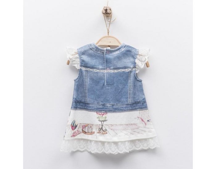 SEVIRA KIDS Robe bb en coton biologique de 3 mois  2 ans - Impression 3D - Collection Louise Blan (7)