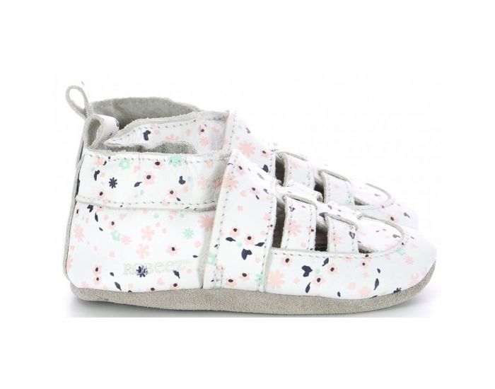 ROBEEZ Chaussons - Sandiz - Blanc � Fleurs (1)