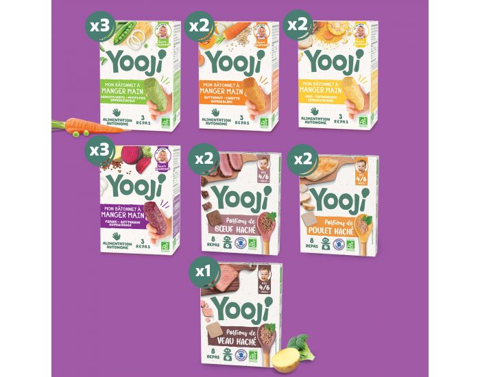 YOOJI Panier Alimentation Autonome et DME - B�tonnets � Manger-Main - 30 repas - D�s 12 mois (1)