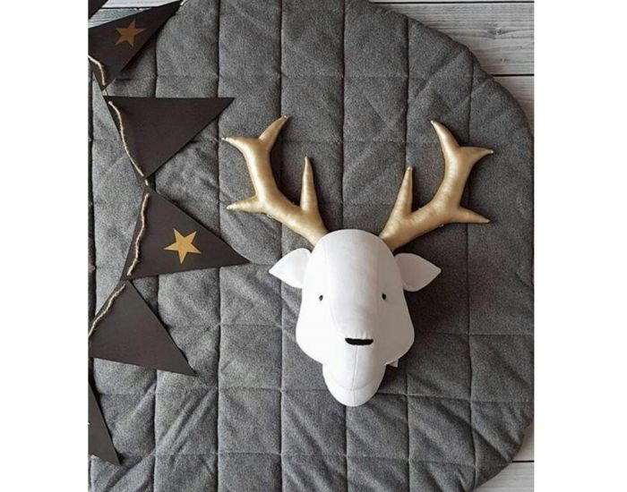 SEVIRA KIDS D�coration murale - troph�e animal en peluche Cerf blanc (2)