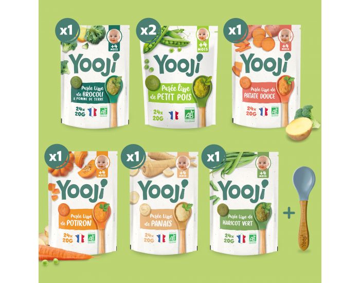 YOOJI Mes Premi�res Pur�es Lisses de L�gumes Bio - 40 Repas - D�s 4 mois (1)