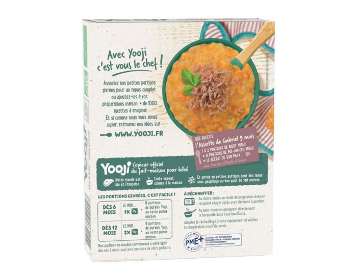 YOOJI Hach� en Portions - B�uf Bio - Lot de 5 - D�s 6 Mois (1)