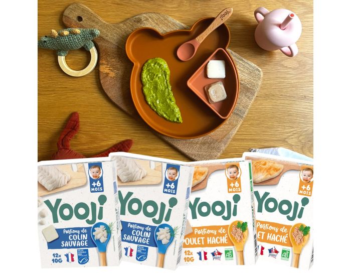 YOOJI Hach� en Portions - Poulet Bio & Colin Sauvage - Lot de 4 - D�s 6 mois (3)