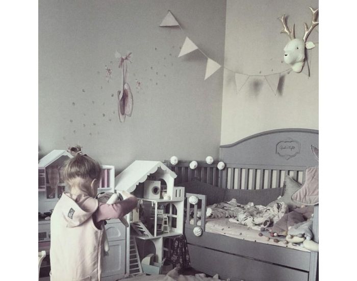 SEVIRA KIDS D�coration murale - troph�e animal en peluche Cerf bleu (3)