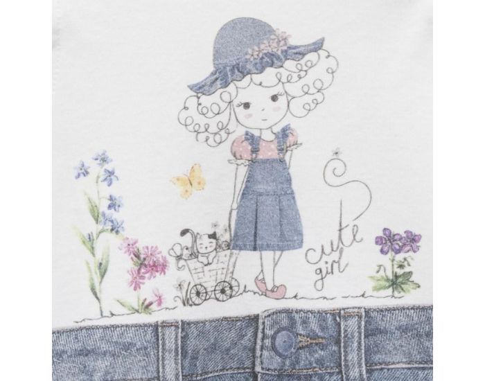 SEVIRA KIDS Robe bb en coton biologique de 3 mois  2 ans - Impression 3D - Collection Adle Blanc (2)