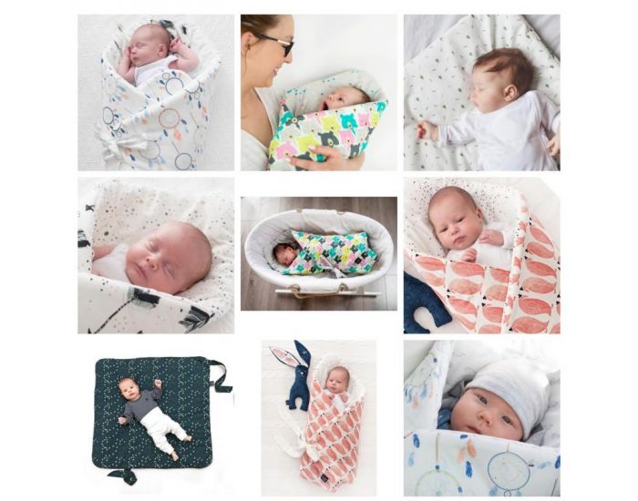 SEVIRA KIDS Gigoteuse d'emmaillotage molletonn�e - nid d'ange naissance - Licorne Vert (11)