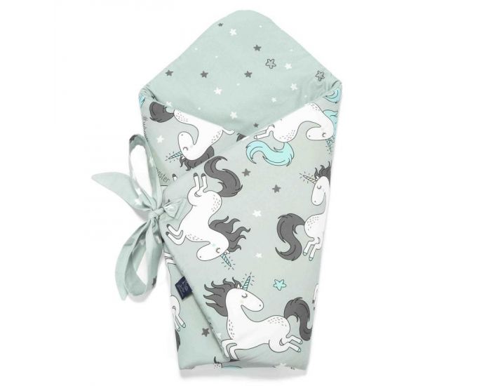 SEVIRA KIDS Gigoteuse d'emmaillotage molletonn�e - nid d'ange naissance - Licorne Vert (10)