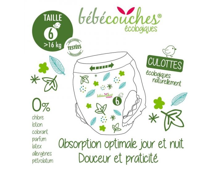 B�B�COUCHES �COLOGIQUES Culottes d'apprentissage T6 / +16kg / 72 culottes (1)