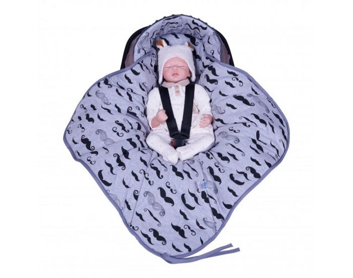 SEVIRA KIDS Couverture R�versible et Multi-usage - Mr Moustache (5)