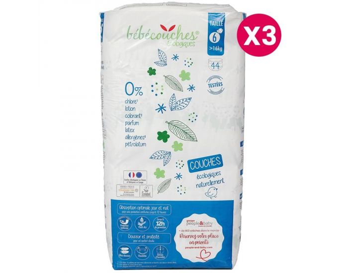 B�B�COUCHES �COLOGIQUES Couches Ecologiques T6 / +16kg / 132 couches (4)