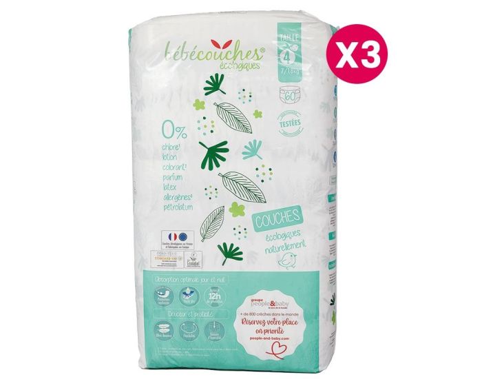 B�B�COUCHES �COLOGIQUES Couches Ecologiques T4 / 7-18kg / 180 couches (4)