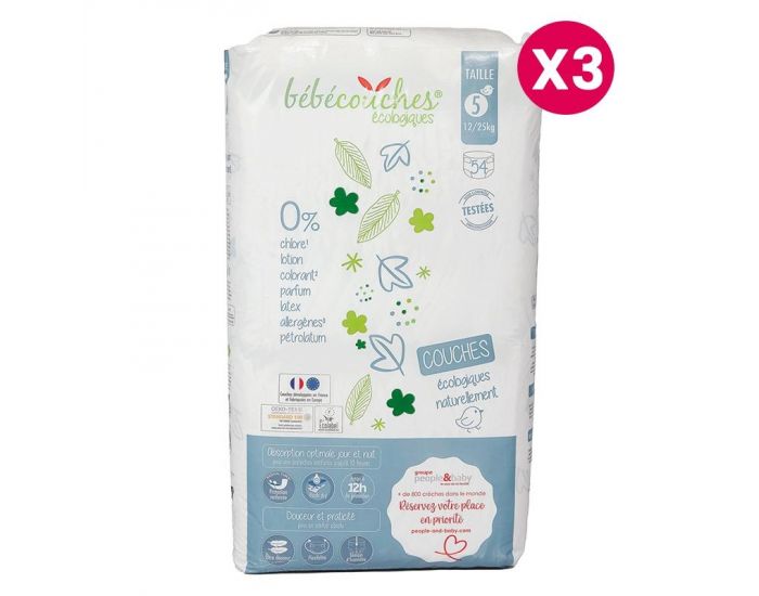 B�B�COUCHES �COLOGIQUES Couches Ecologiques T5 / 12-25kg / 162 couches (4)