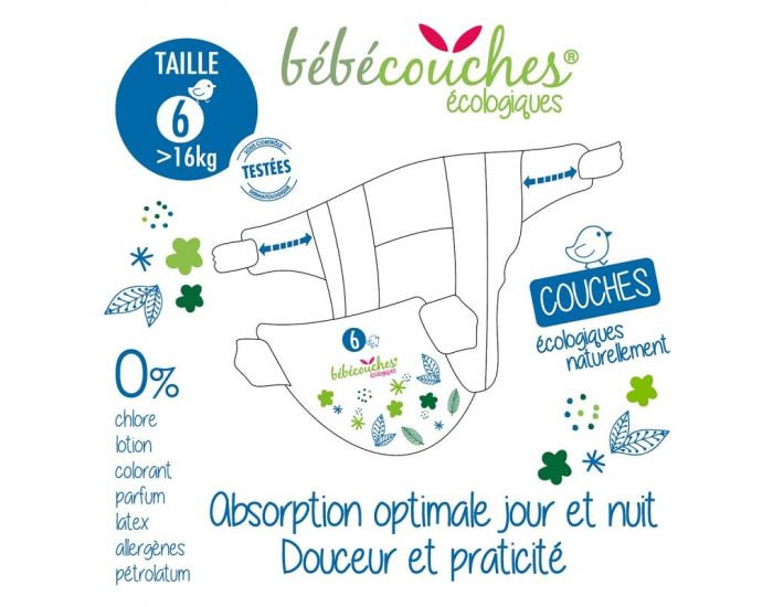 B�B�COUCHES �COLOGIQUES Couches Ecologiques T6 / +16kg / 44 couches (5)