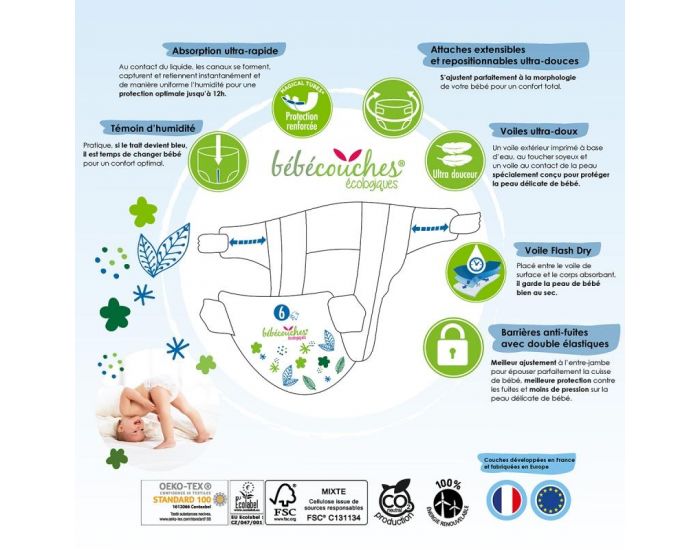 B�B�COUCHES �COLOGIQUES Couches Ecologiques T6 / +16kg / 44 couches (6)