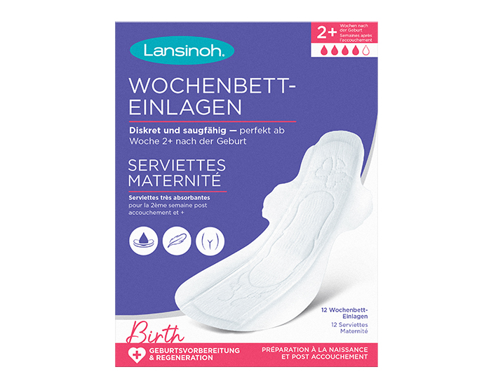 LANSINOH Serviette Maternit Post-Partum 2 semaines et + - 12 pices (1)