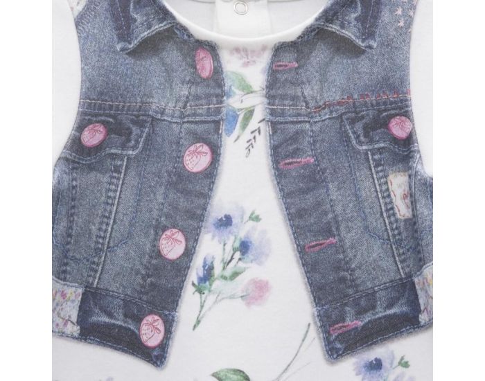 SEVIRA KIDS Robe bb en coton biologique de 3 mois  2 ans - Impression 3D - Collection Juliette Bl (2)