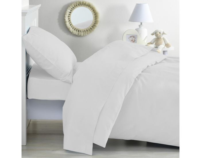 P'TIT BASILE Drap Housse Lit Bb Berceau ou Lit Cododo - Coton Bio - Blanc - 50x80 cm (1)